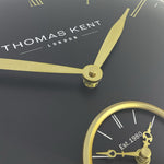 Thomas Kent wandklok "Timekeeper" No.9 rond Zwart/Goud  - Ø71 CM