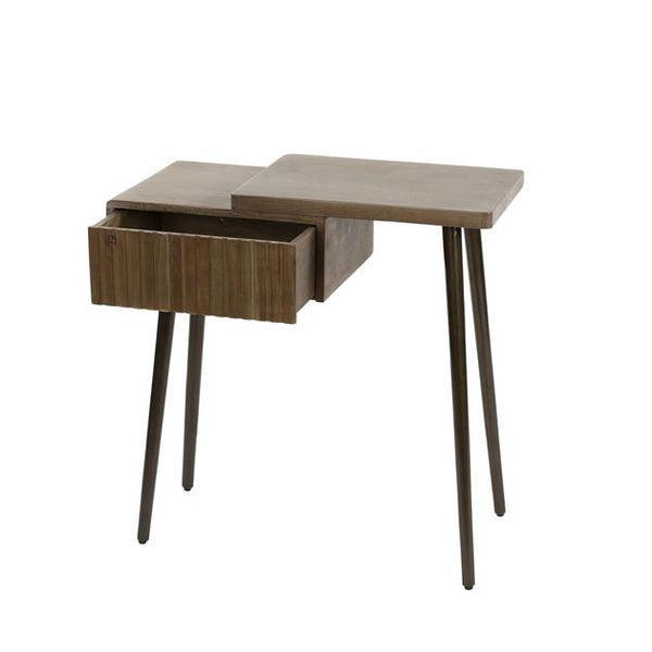 Nachtkastje Carve 1 lade  / Massief acacia drift brown (rechts)