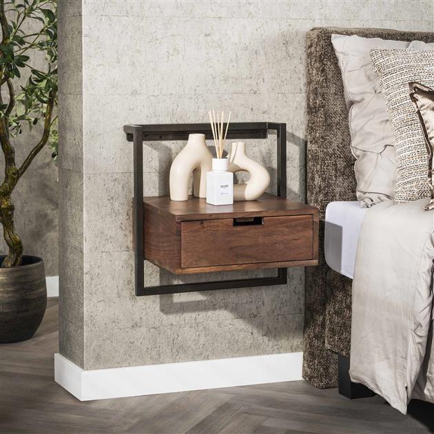 Nachtkastje air solid - Acacia bruin van Idéco Design