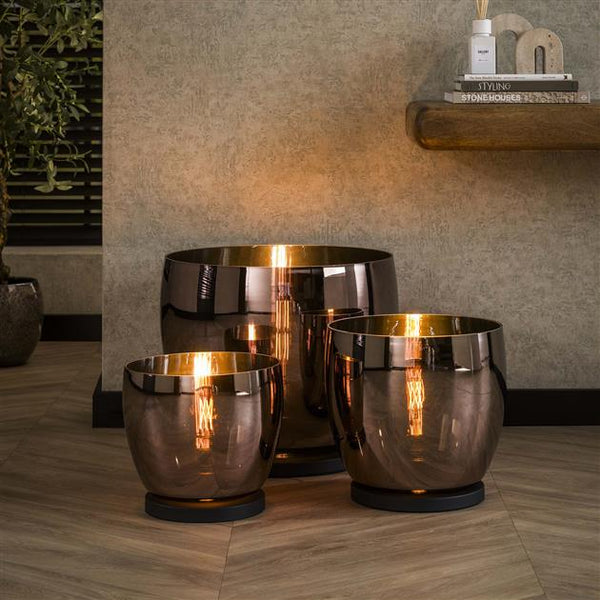 Vloerlamp UP XXL 48x48x41 cm / Koper glas