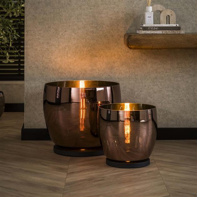Vloerlamp UP XXL 48x48x41 cm / Koper glas