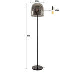 Vloerlamp 1L drift glass / Smoke grey glas