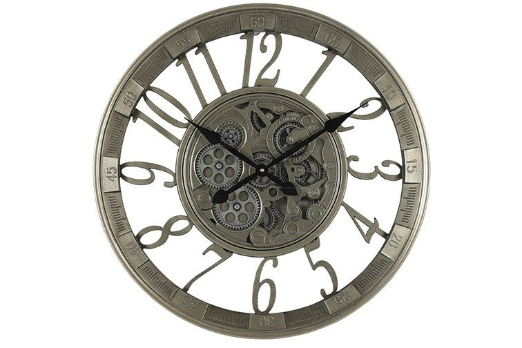 Countryfield radarklok rond Eichstedt antiek zilver - Ø55 CM