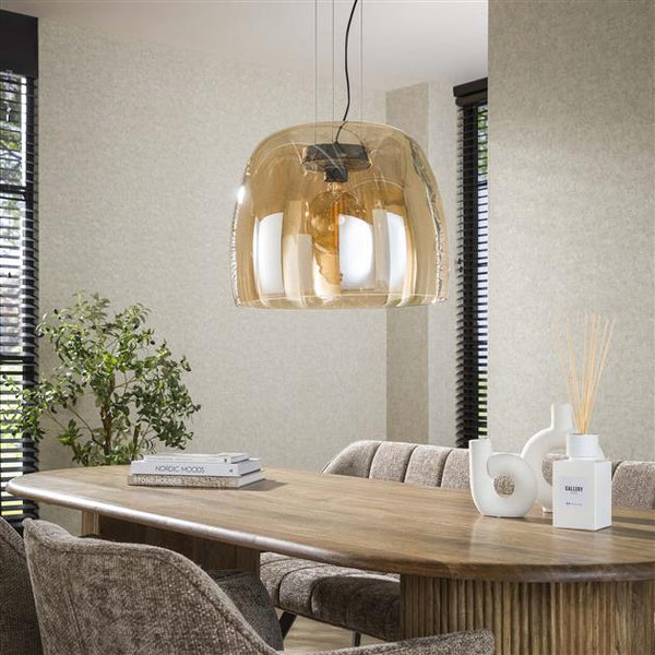 Hanglamp 1L drift XL glass / Amber color glas