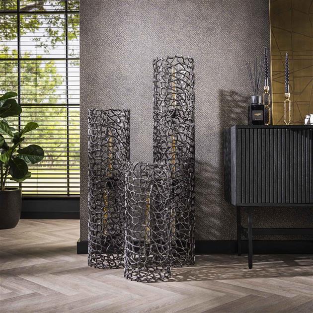 Vloerlamp Ø25 weaver cylinder / Zwart nikkel (Magazijn sale)