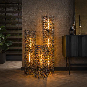 Vloerlamp  Ø25 weaver cylinder L / Zwart nikkel (Magazijn sale)