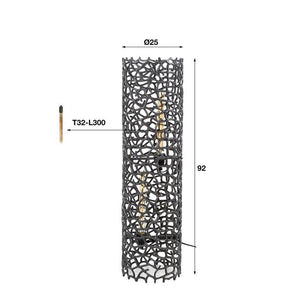 Vloerlamp  Ø25 weaver cylinder L / Zwart nikkel (Magazijn sale)