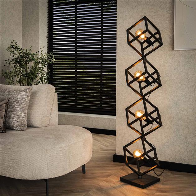Vloerlamp 4L kubus / Charcoal (Magazijn sale)