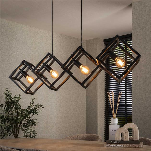Hanglamp 4L kubus / Charcoal (Magazijn sale)