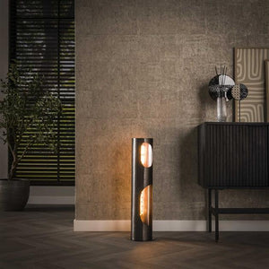 Vloerlamp Ø20 organic cylinder / Zwart nikkel (Magazijn sale)