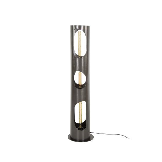 Vloerlamp  Ø25 organic cylinder L / Zwart nikkel (Magazijn sale)
