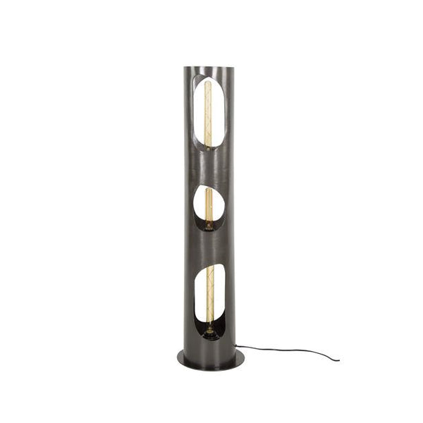 Vloerlamp  Ø25 organic cylinder L / Zwart nikkel (Magazijn sale)