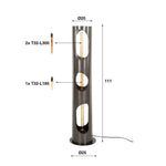 Vloerlamp  Ø25 organic cylinder L / Zwart nikkel (Magazijn sale)