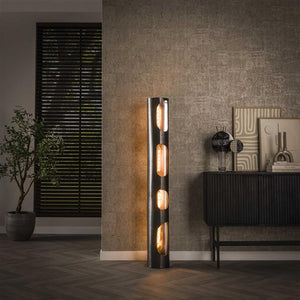 Vloerlamp  Ø25 organic cylinder XL / Zwart nikkel (Magazijn sale)