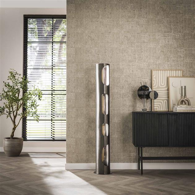 Vloerlamp  Ø25 organic cylinder XL / Zwart nikkel (Magazijn sale)