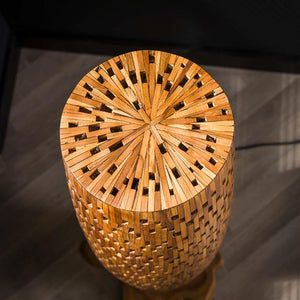 Vloerlamp S bars / Massief gerecycled teakhout