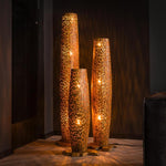 Vloerlamp S bars / Massief gerecycled teakhout