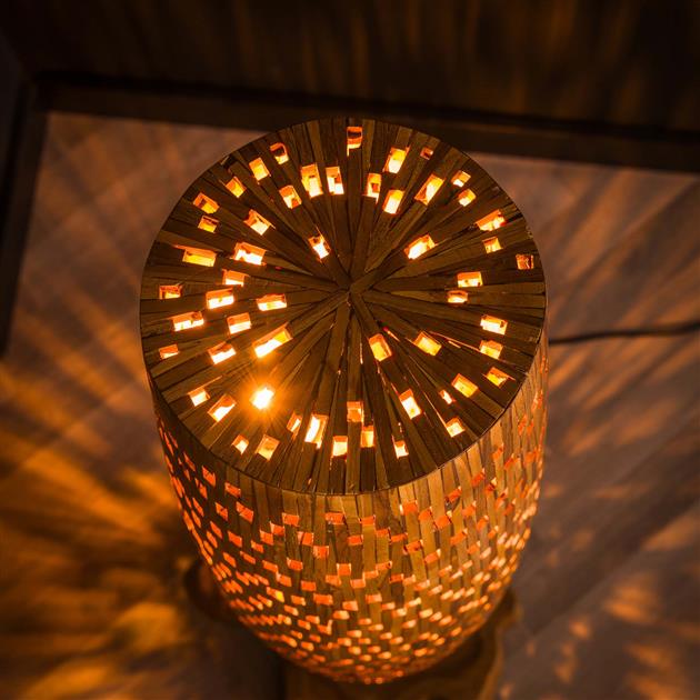 Vloerlamp M bars / Massief gerecycled teakhout