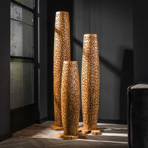 Vloerlamp M bars / Massief gerecycled teakhout
