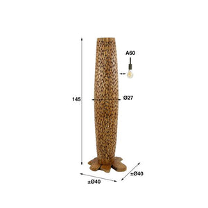 Vloerlamp M bars / Massief gerecycled teakhout
