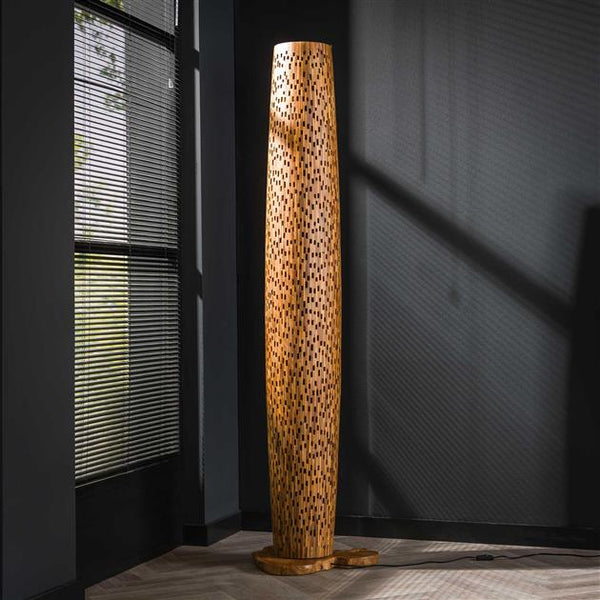 Vloerlamp L bars / Massief gerecycled teakhout