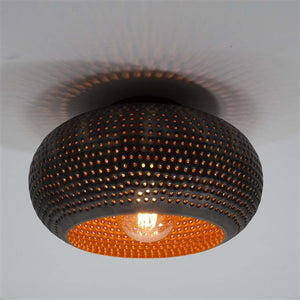 Plafondlamp Ø35 disk punch / Zwart bruin