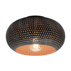 Plafondlamp Ø35 disk punch / Zwart bruin