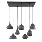 Hanglamp 4+3 punch mix / Zwart bruin