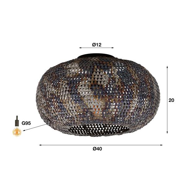 Plafondlamp Ø40 armor / Zwart bruin