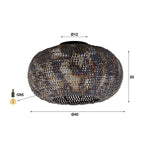 Plafondlamp Ø40 armor / Zwart bruin