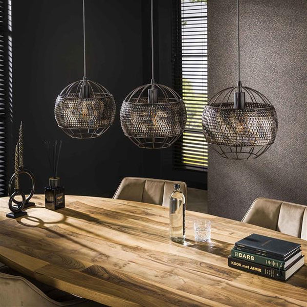 Hanglamp 3L Ø30 armor open / Zwart bruin