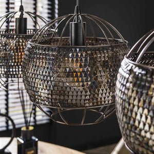 Hanglamp 3L Ø30 armor open / Zwart bruin