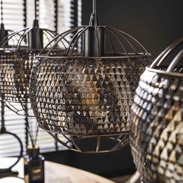 Hanglamp 4L Ø25 armor open / Zwart bruin