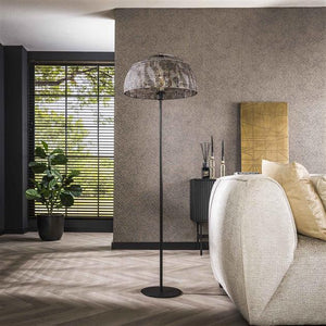 Vloerlamp Ø50 armor open / Zwart bruin (Magazijn sale)