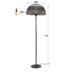 Vloerlamp Ø50 armor open / Zwart bruin (Magazijn sale)