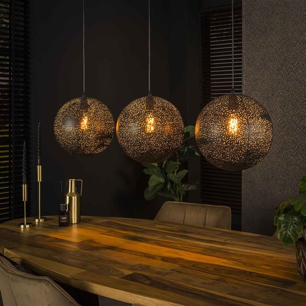 Hanglamp 3x Ø30 zip / Artic zwart (Magazijn sale)