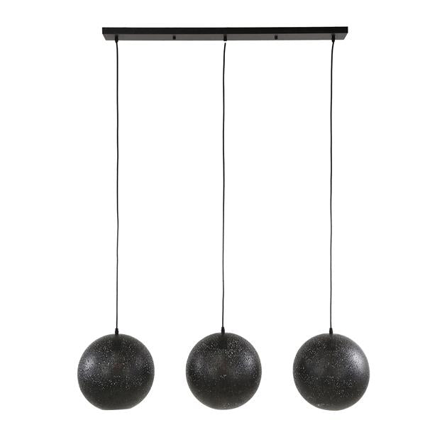 Hanglamp 3x Ø30 zip / Artic zwart (Magazijn sale)