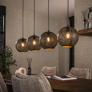 Hanglamp 4x Ø25 zip / Artic zwart