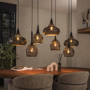 Hanglamp 4+3 zip / Artic zwart