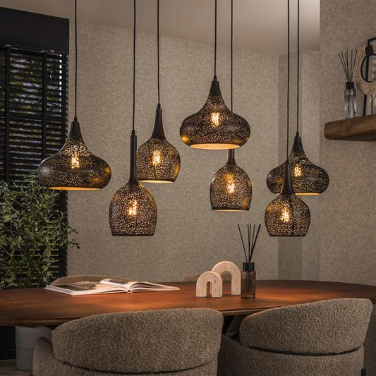 Hanglamp 4+3 zip / Artic zwart