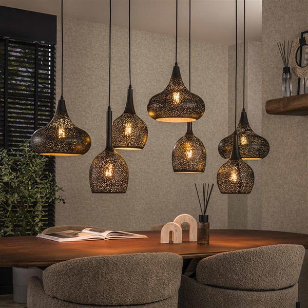 Hanglamp 4+3 zip / Artic zwart