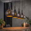 Hanglamp 4L punch kegel / Zwart bruin