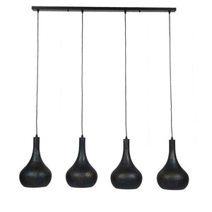 Hanglamp 4L punch kegel / Zwart bruin