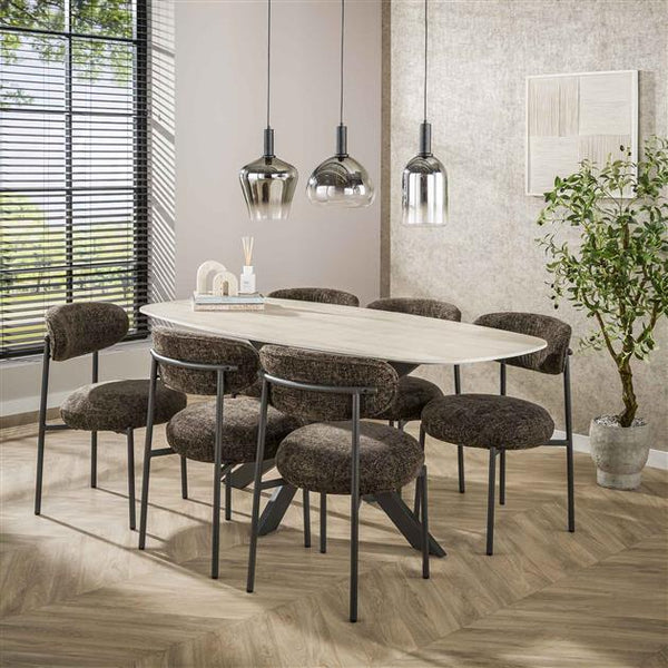 Hanglamp 3L mix grey shaded / Artic zwart
