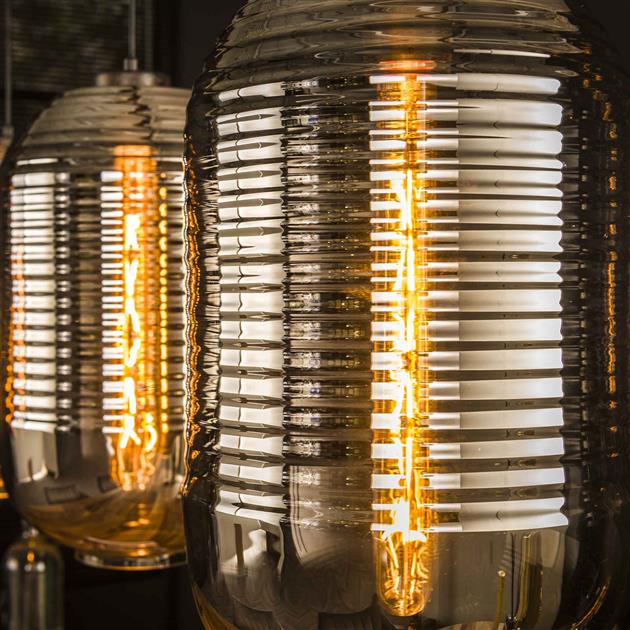Hanglamp 3L tub chromed glass / Artic zwart (Magazijn sale)