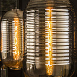 Hanglamp 3L tub chromed glass / Artic zwart (Magazijn sale)