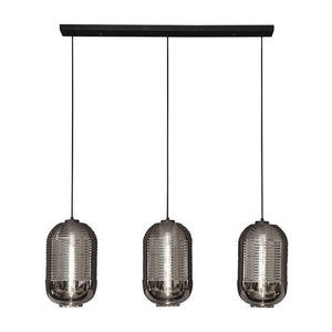 Hanglamp 3L tub chromed glass / Artic zwart (Magazijn sale)