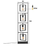 Vloerlamp 4L Turn square / Charcoal