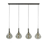 Hanglamp 4L drop smoke glass / Artic zwart
