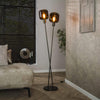 Vloerlamp 2 lichts Bronza / Sienna brown